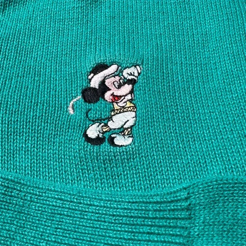 Vintage Disney Embroidered Mickey Mouse Golf Sweater Pullover Shirt Sz Large